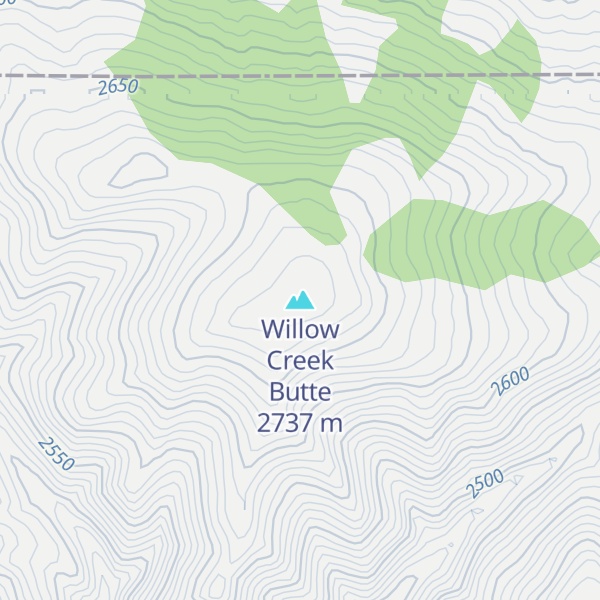 Map of Willow Creek Butte