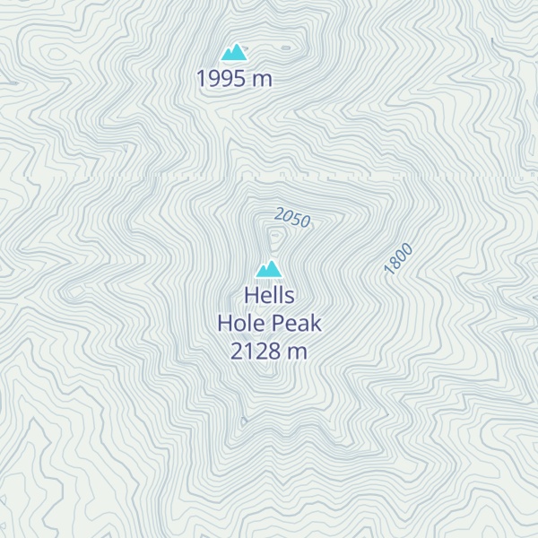 Map of Hells Hole Peak