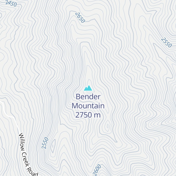 Map of Bender Mountain
