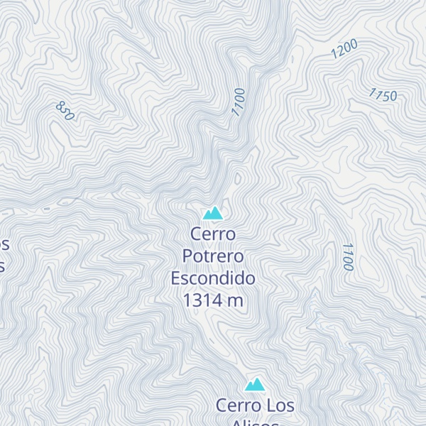 Map of Cerro Potrero Escondido