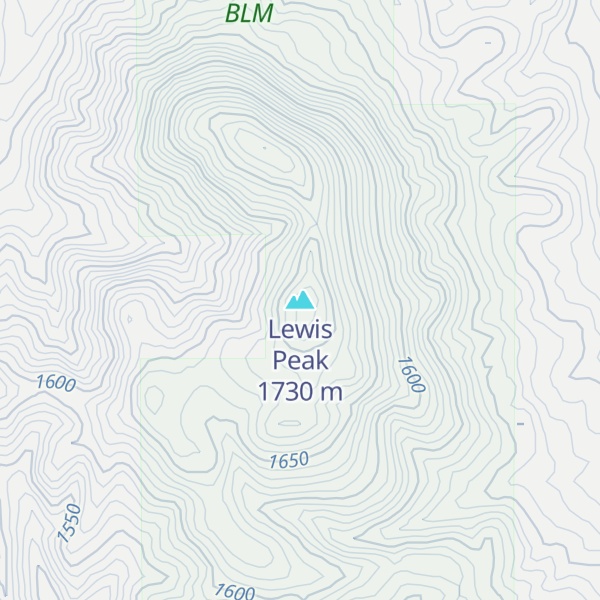 Map of Lewis Peak