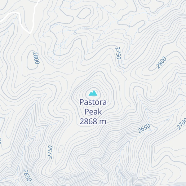 Map of Pastora Peak