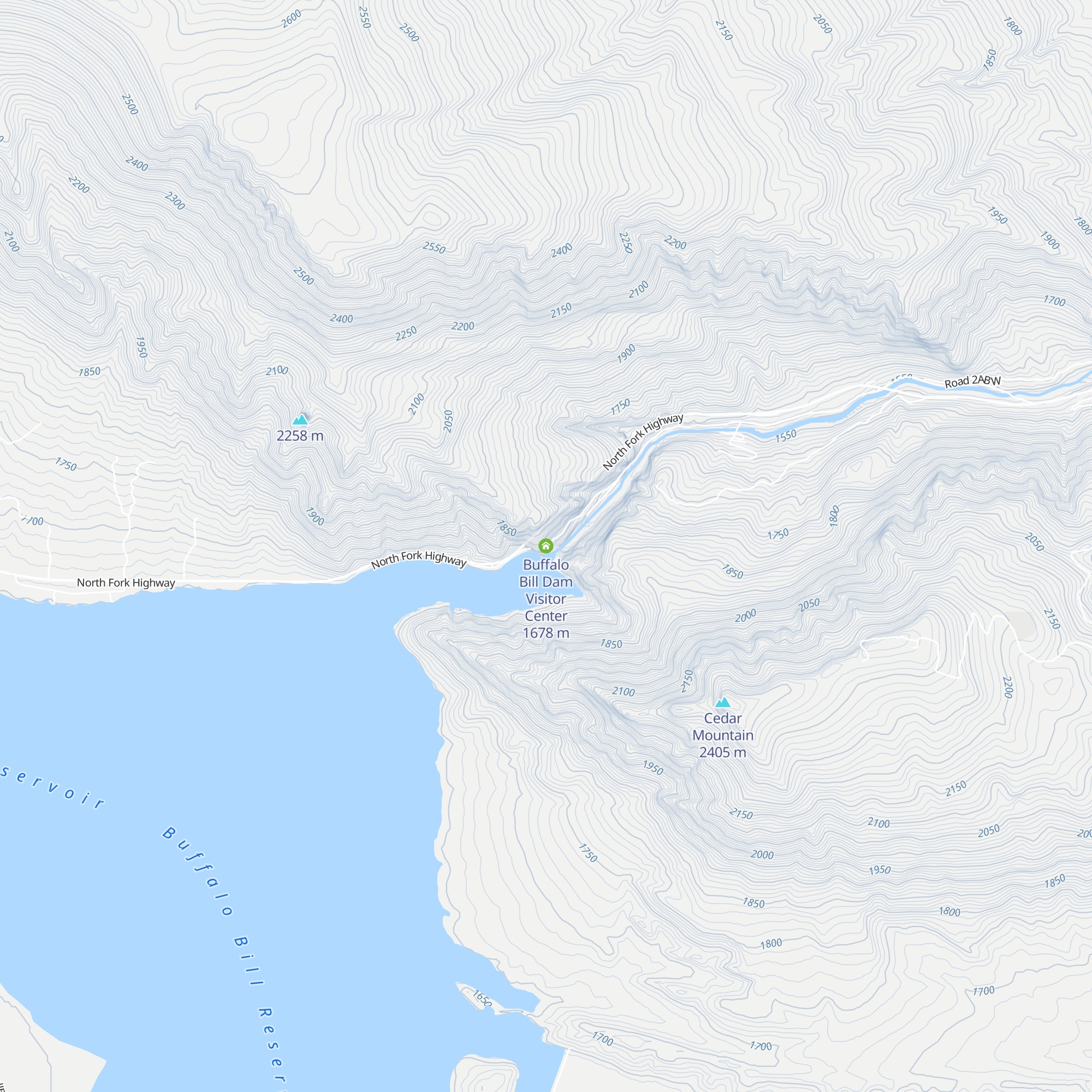 Buffalo Bill Dam Visitor Center map