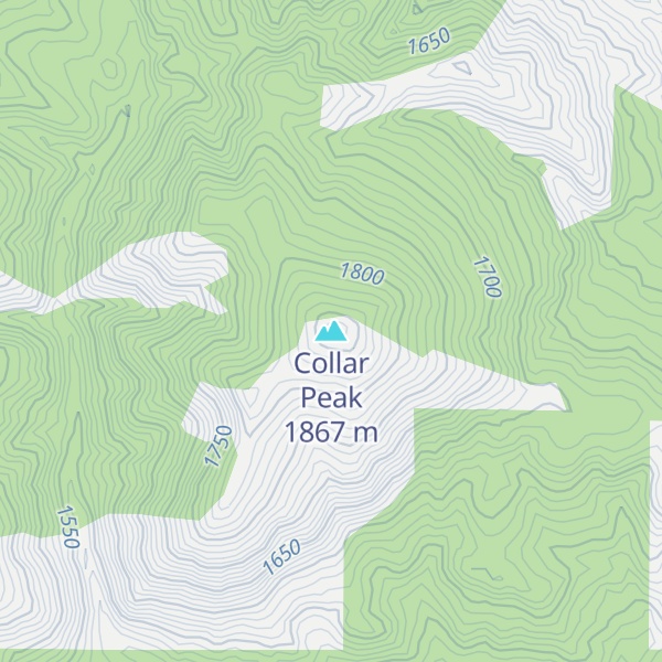 Map of Collar Peak