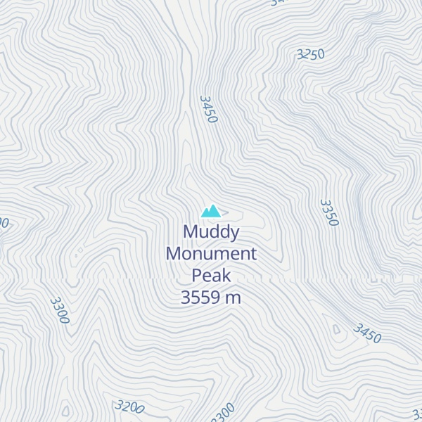 Map of Muddy Monument Peak