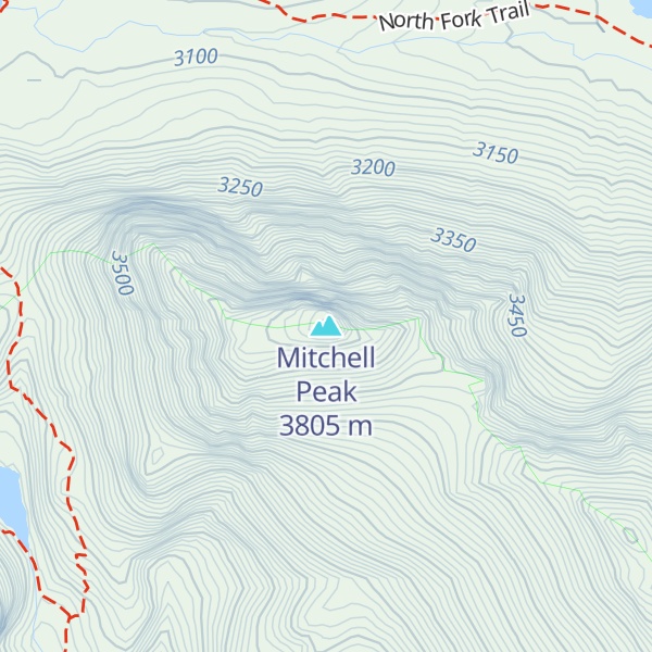 Map of Mitchell Peak