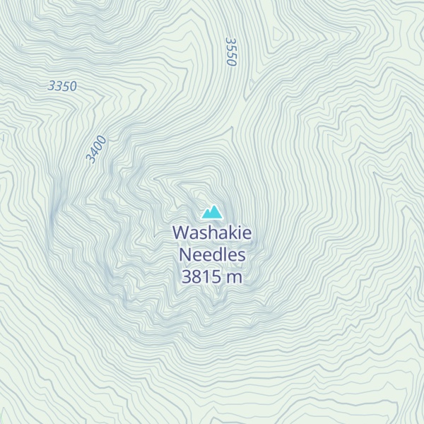 Map of Washakie Needles