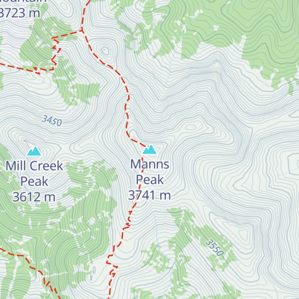 Map of Manns Peak