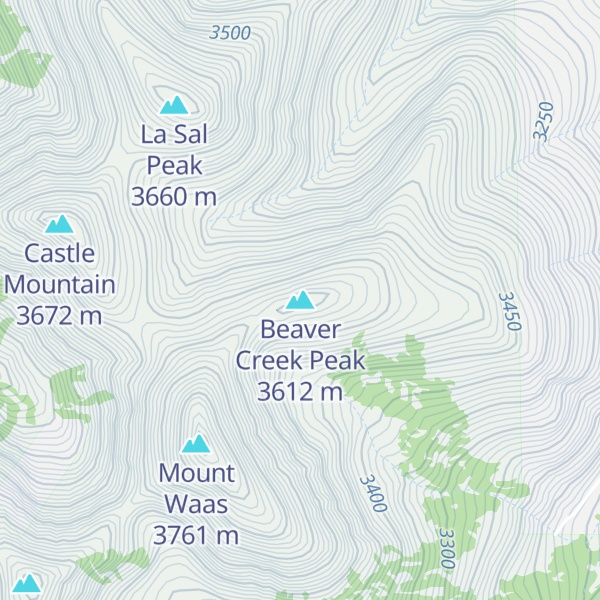 Map of Beaver Creek Peak