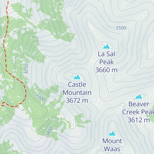 Map of Castle Mountain