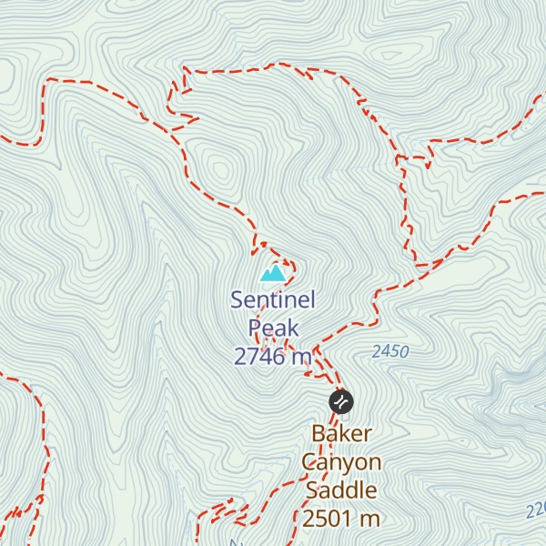 Map of Sentinel Peak