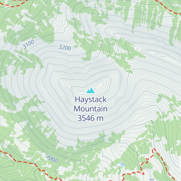 Map of Haystack Mountain