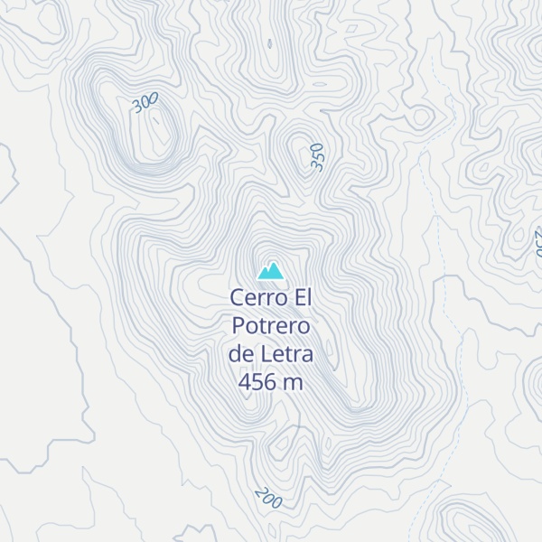 Map of Cerro El Potrero de Letra