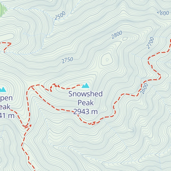 Map of Snowshed Peak