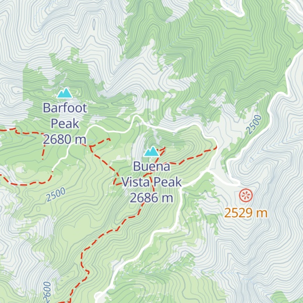 Map of Buena Vista Peak