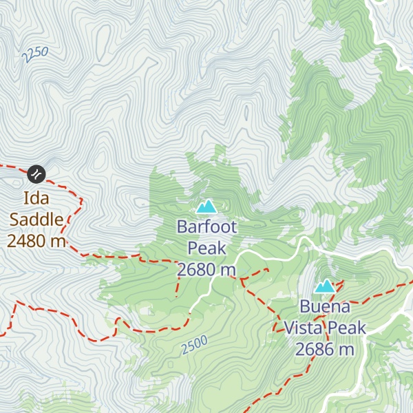 Map of Barfoot Peak