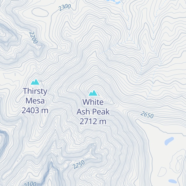 Map of White Ash Peak