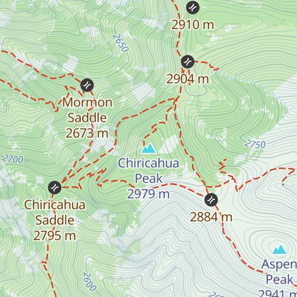 Map of Chiricahua Peak
