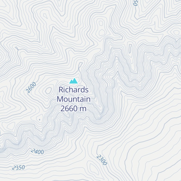 Map of Richards Mountains