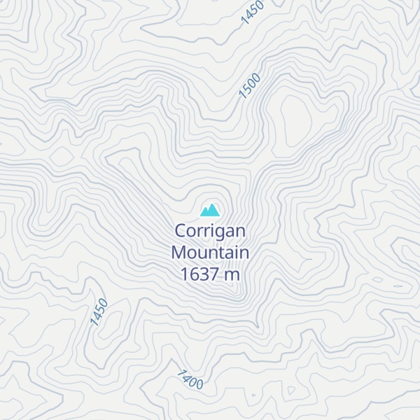 Map of Corrigan Mountain