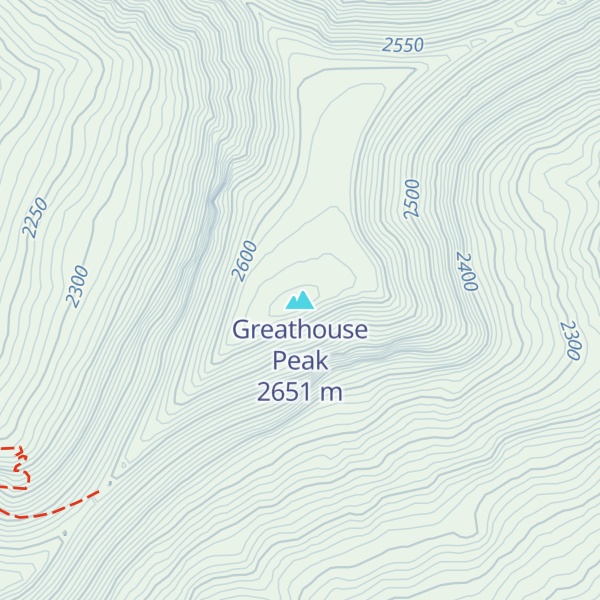 Map of Greathouse Peak