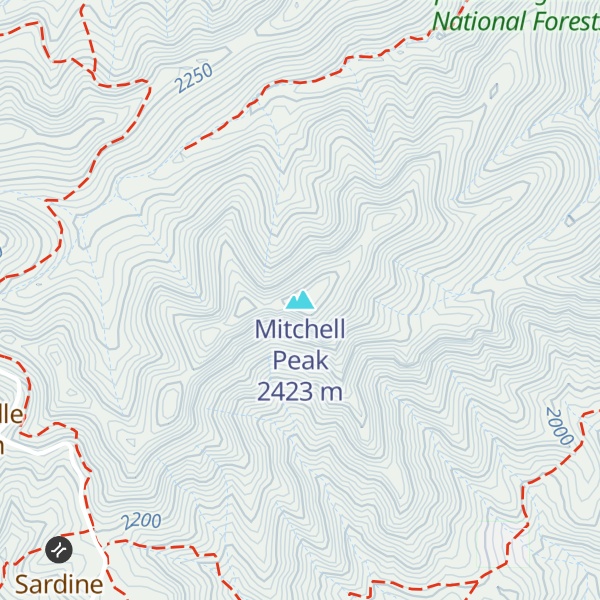 Map of Mitchell Peak