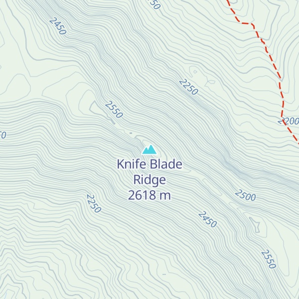 Map of Knife Blade Ridge