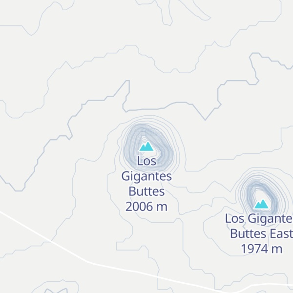 Map of Los Gigantes Buttes