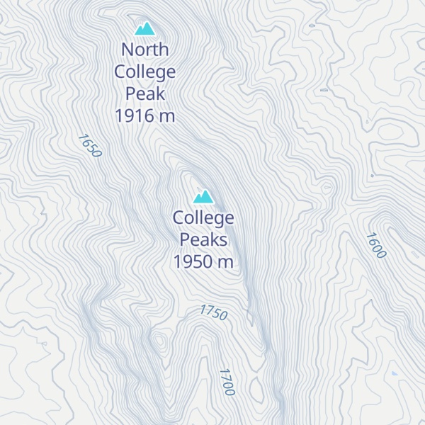 Map of South Collge Peak