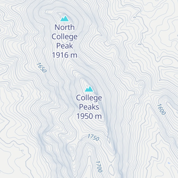 Map of College Peaks