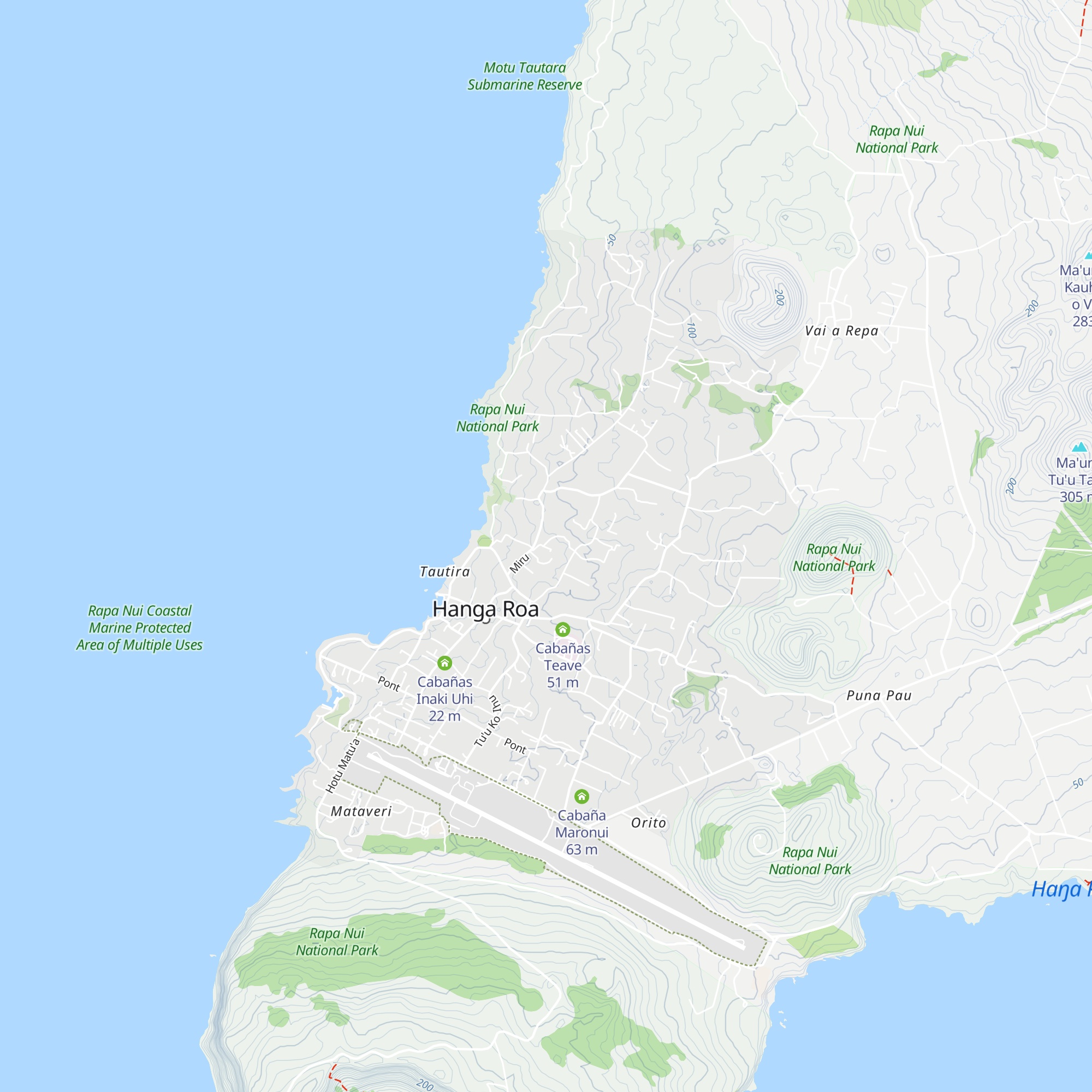Cabanas Pumakari map
