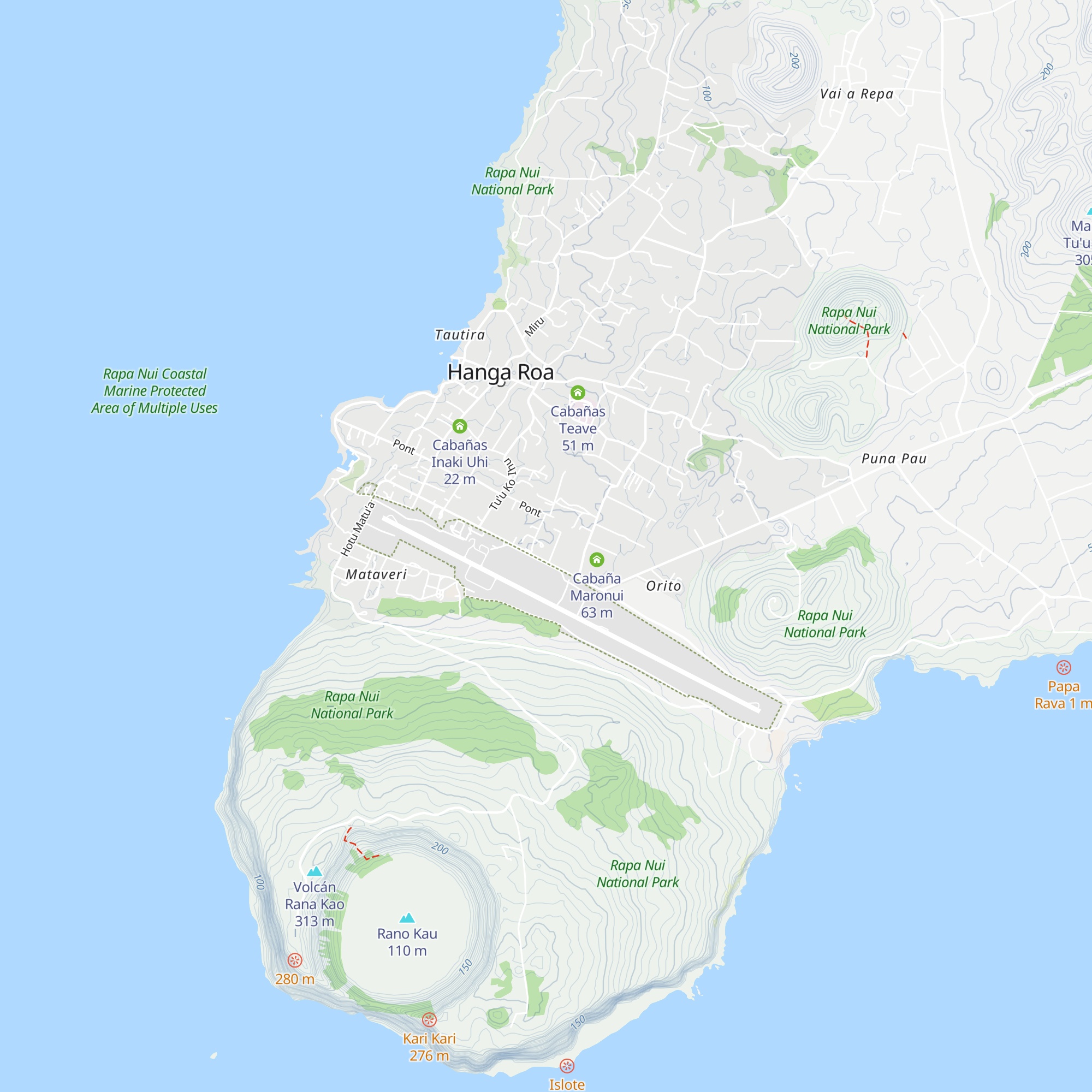 Cabanas Hinariru Nui map