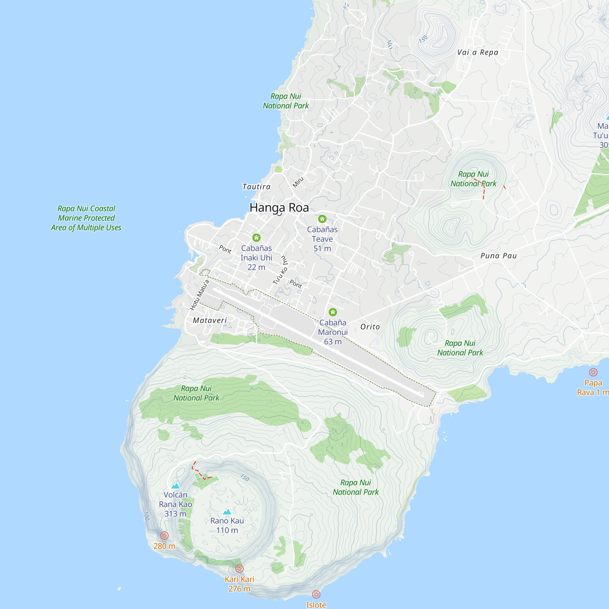 Cabanas Hinariru Nui map