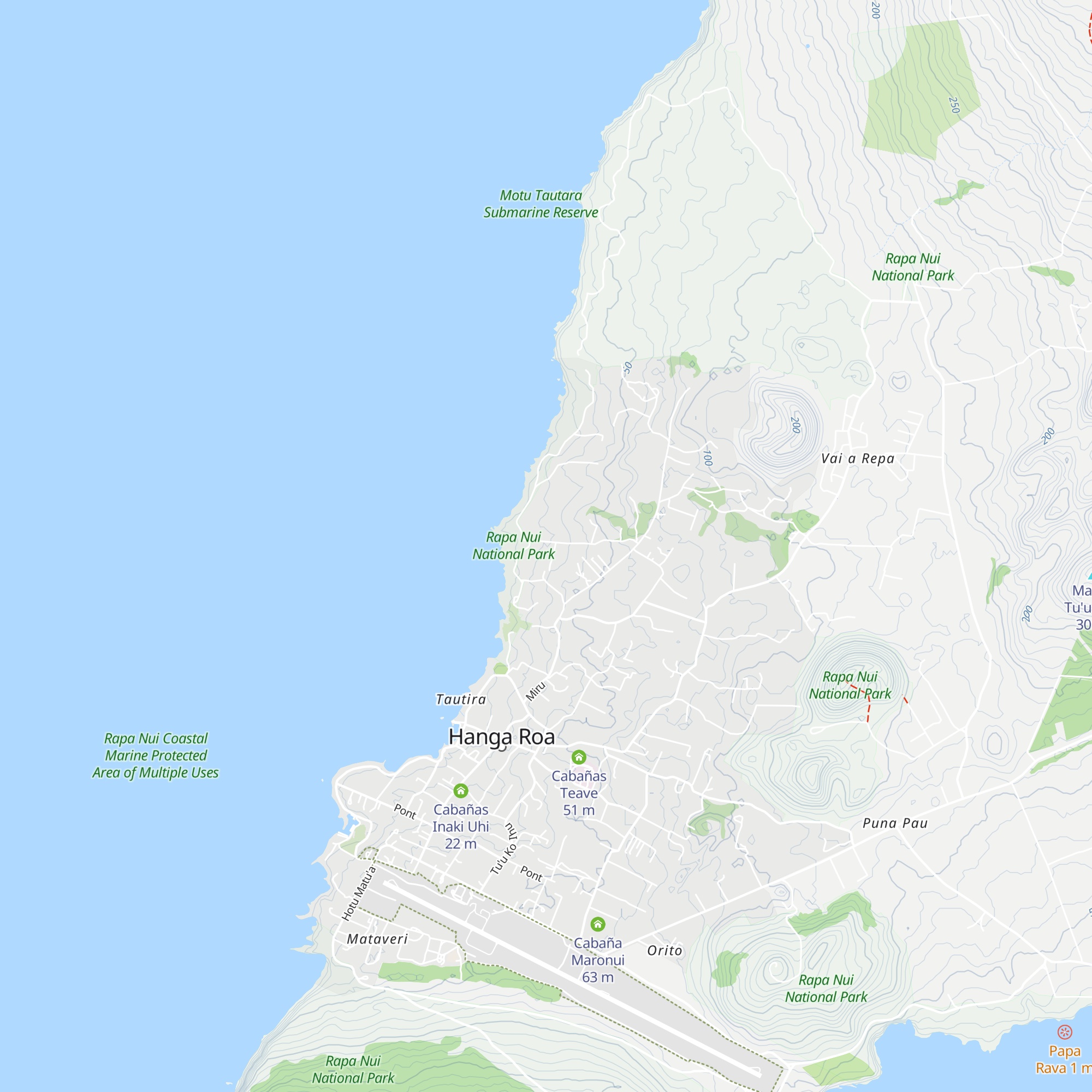 Cabañas Tokerau map