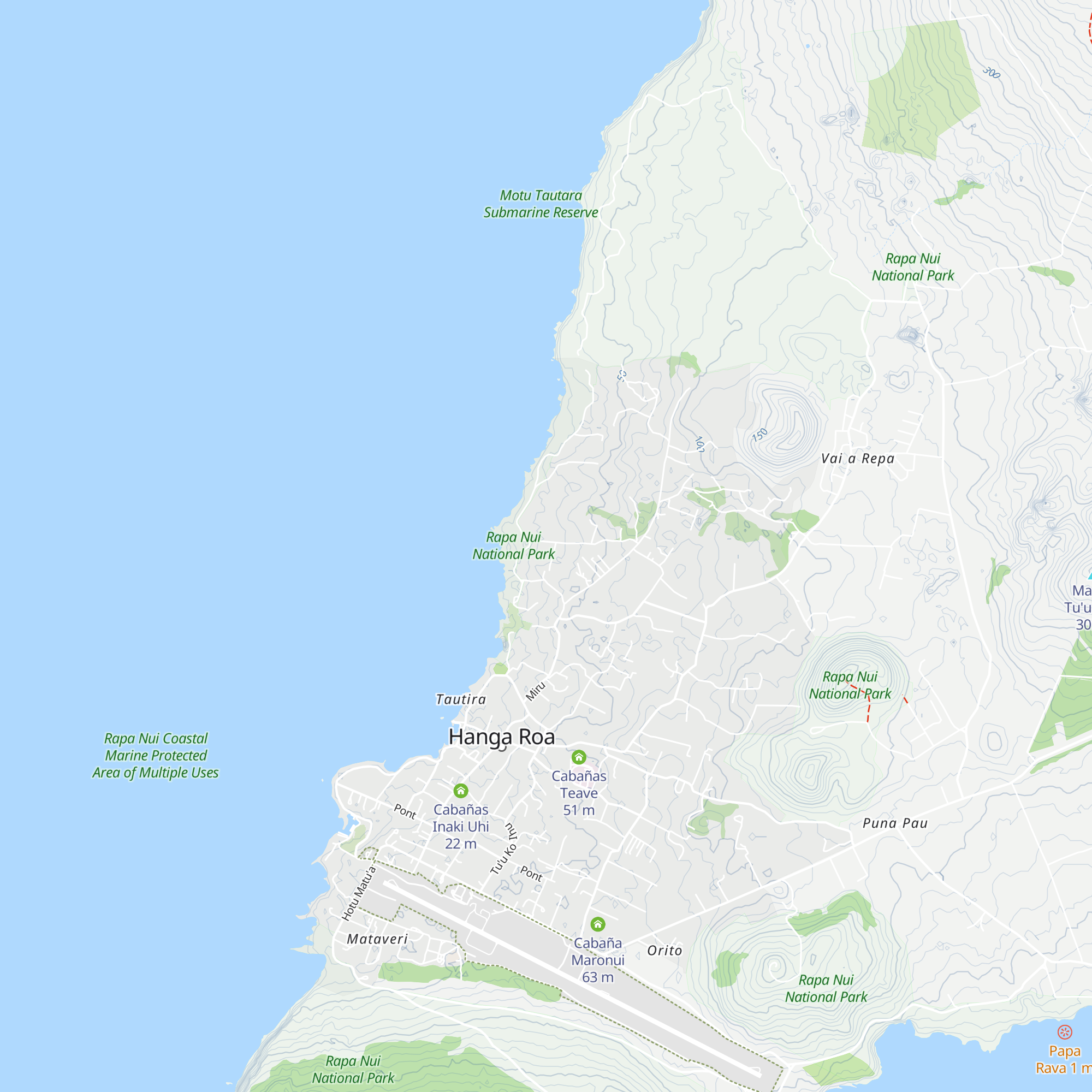 Cabañas Tokerau map