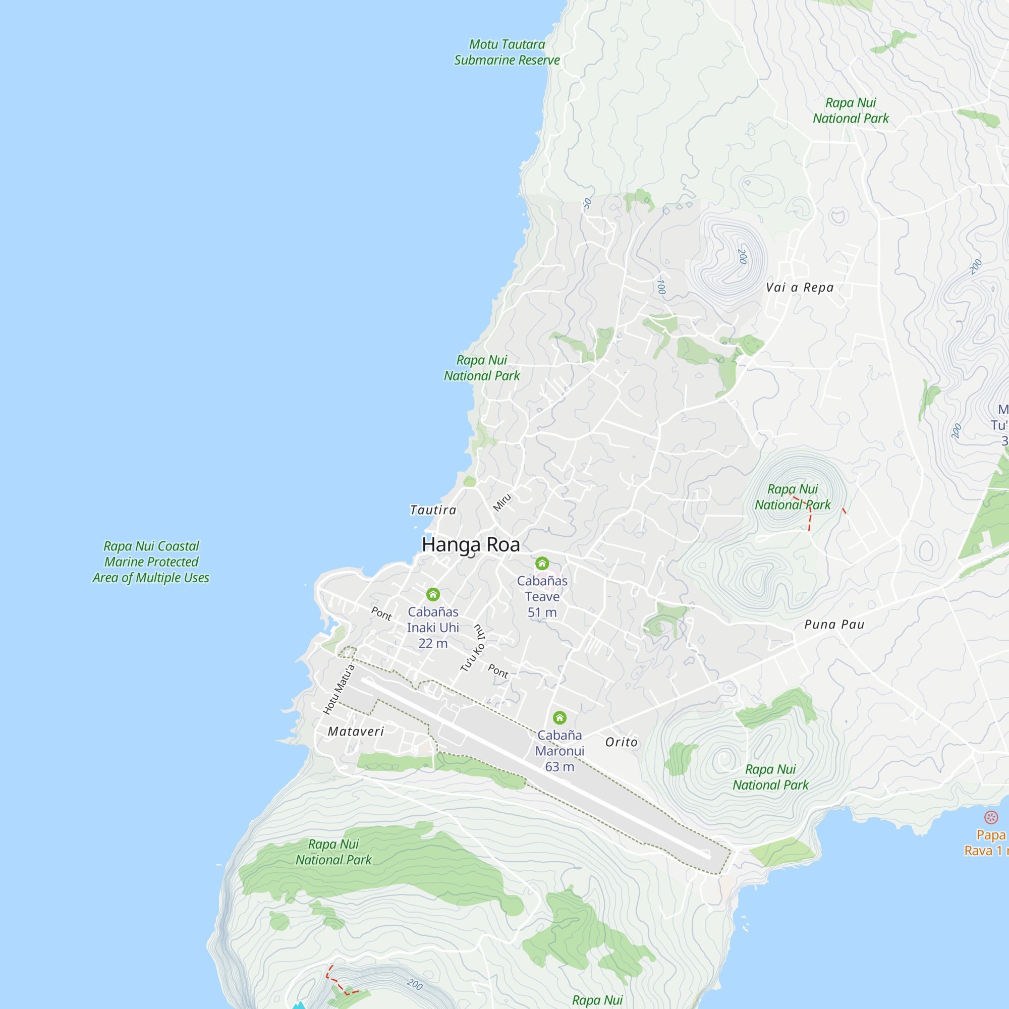 Cabañas Raupa map