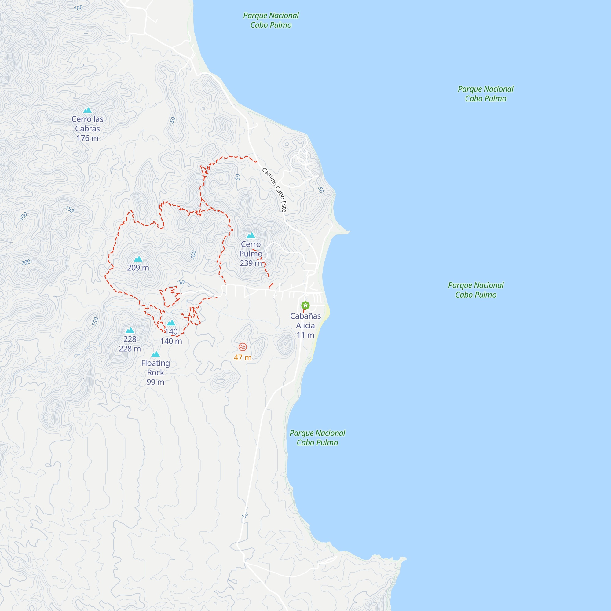 Cabañas Alicia map