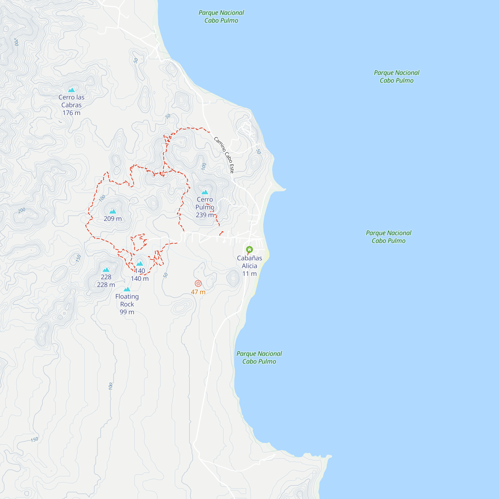 Cabañas Alicia map