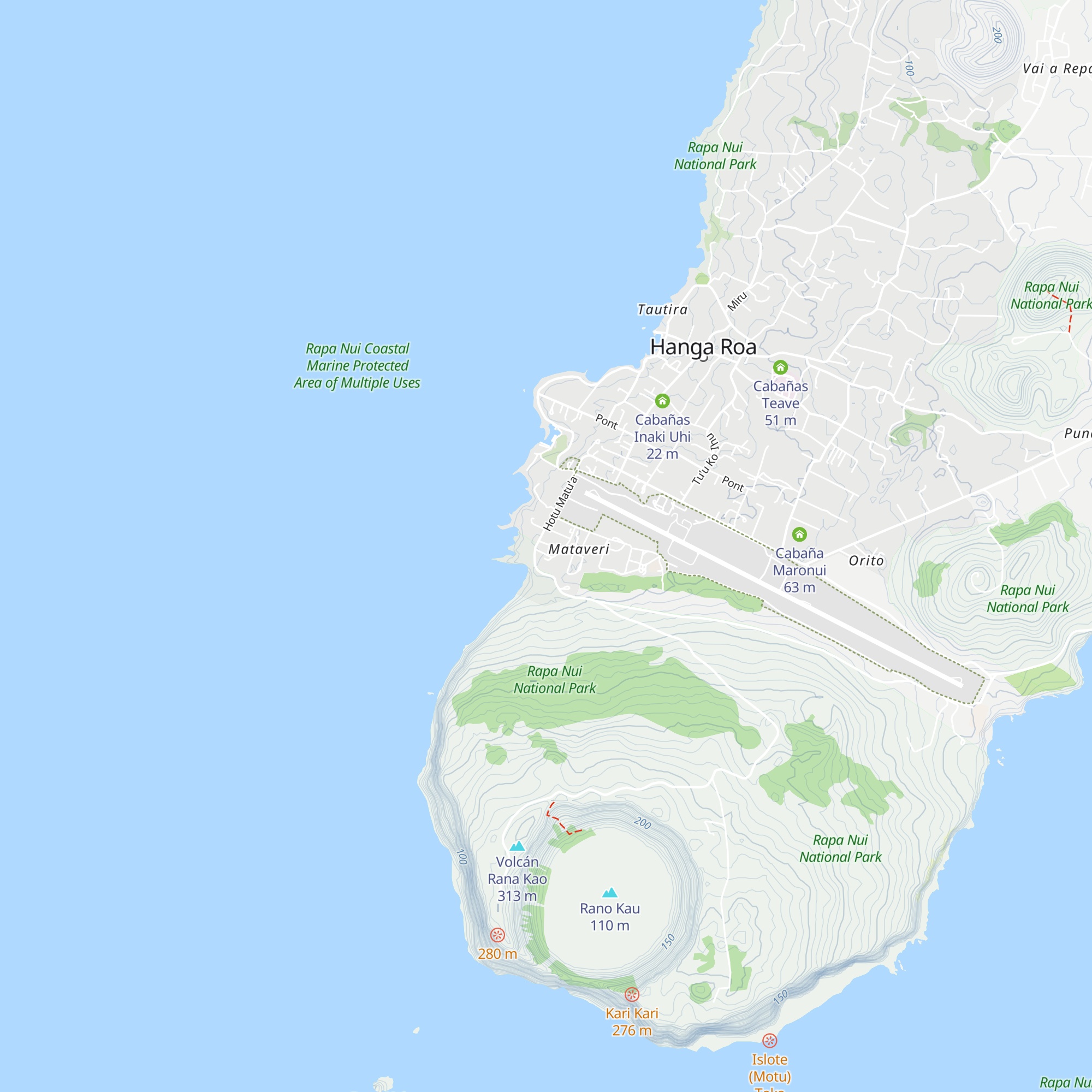 Cabañas Anakena map