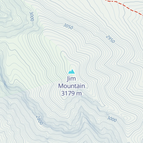 Map of Jim Mountain