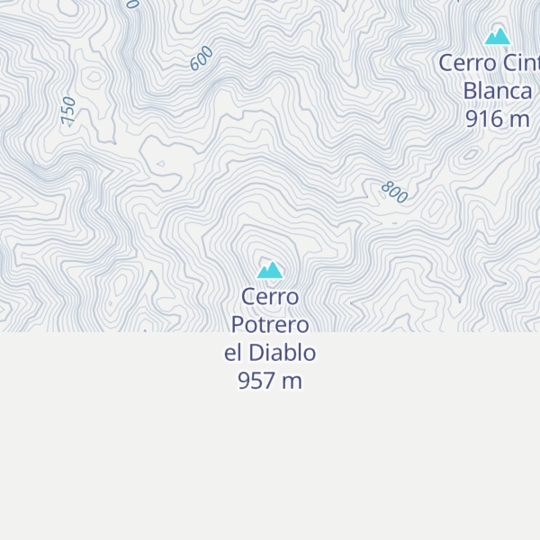 Map of Cerro Potrero el Diablo
