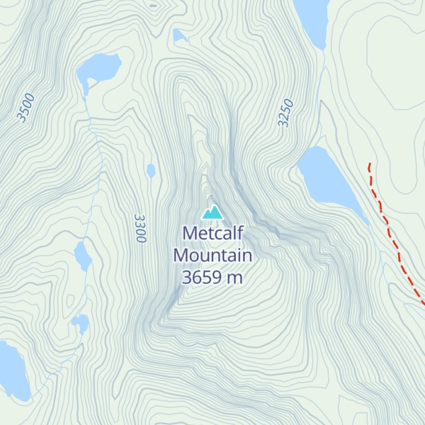 Map of Metcalf Mountain