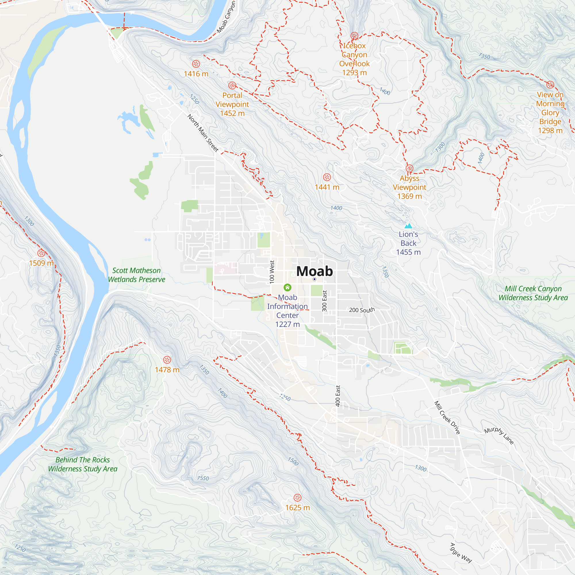 Moab Information Center map