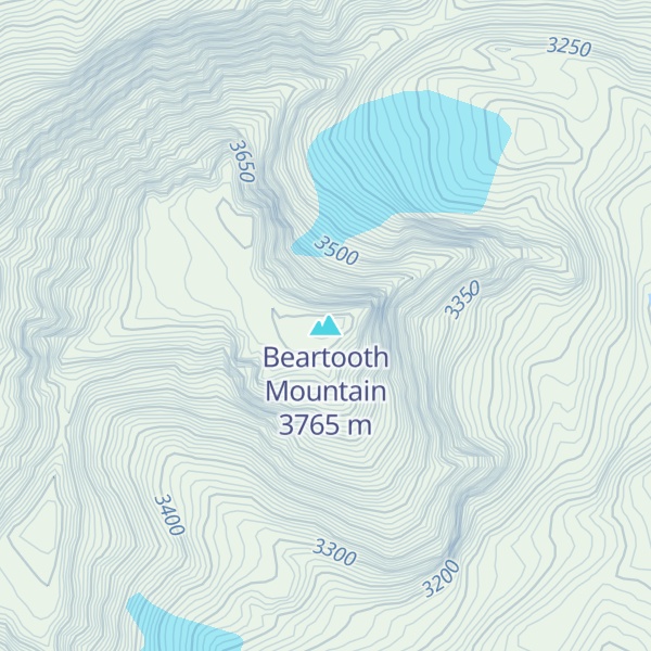 Map of Beartooth Mountain