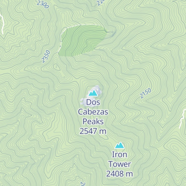 Map of Dos Cabezas Peaks