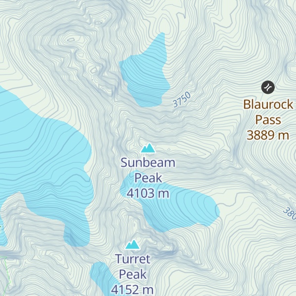 Map of Sunbeam Peak