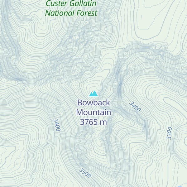 Map of Bowback Mountain