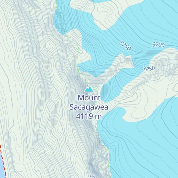 Map of Mount Sacagawea