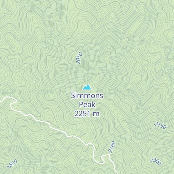 Map of Simmons Peak