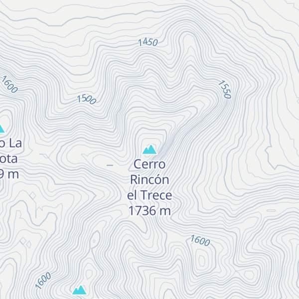 Map of Cerro Rincón el Trece